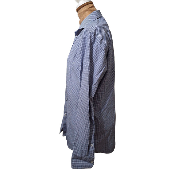 Steel & Jelly British Design Blue Gingham Men's Dress Shirt 15.5 neck - Picture 4 of 6